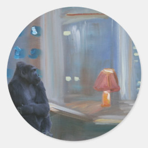 Affe-Bar Runder Aufkleber
