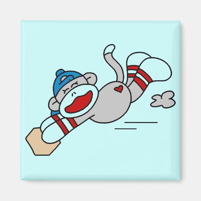 Affe Baseball Tauchen in Basishirts und Geschenke Magnet (Vorne)