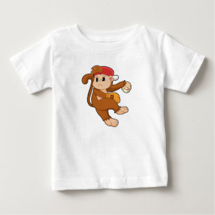 Affe bei Baseball mit Baseball-Handschuh Baby T-shirt