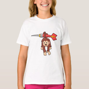 Affe bei Darts mit Dart T-Shirt
