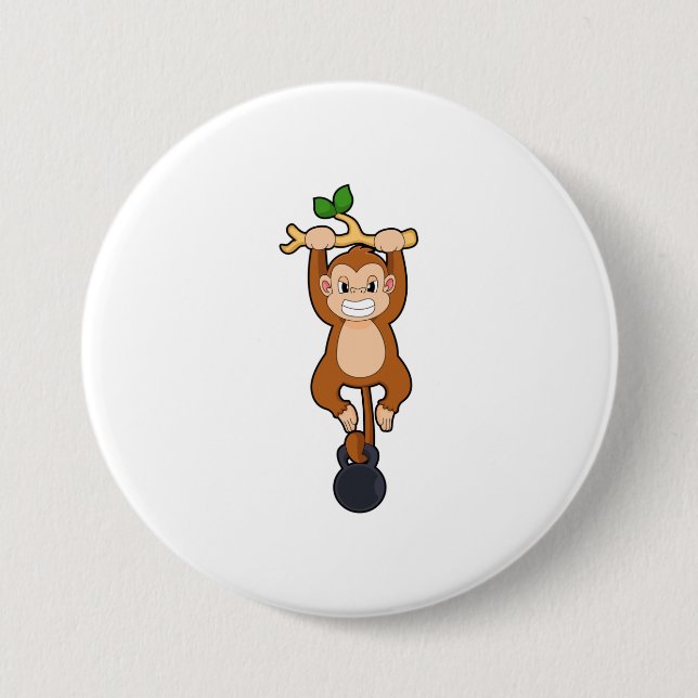 Affe bei Krafttraining mit Dumbell Button (Vorderseite)