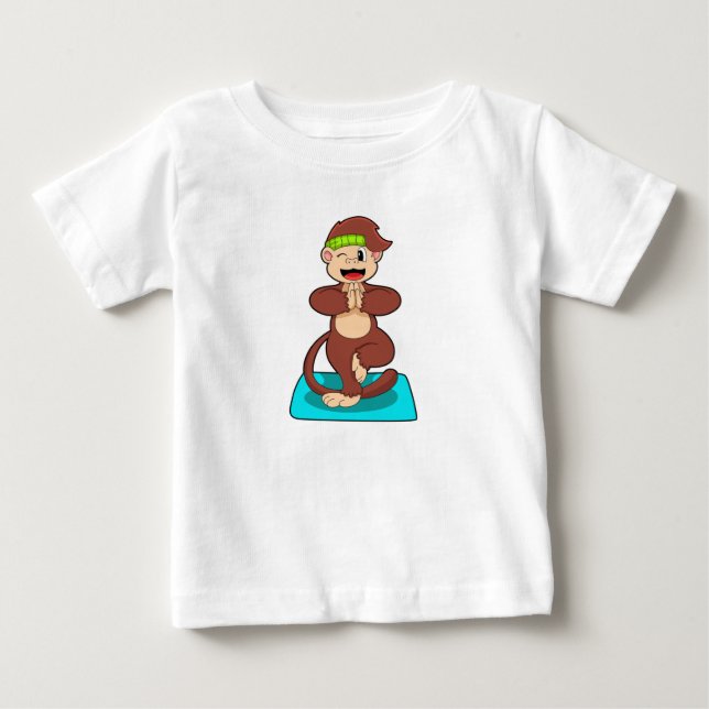 Affe bei Yoga Stehend Baby T-shirt (Vorderseite)