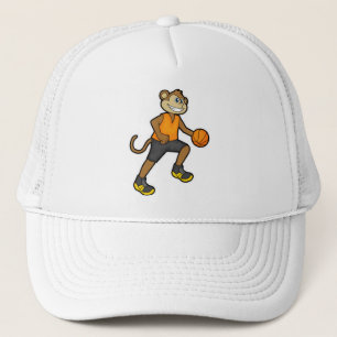 Affe beim Basketball Sport Truckerkappe