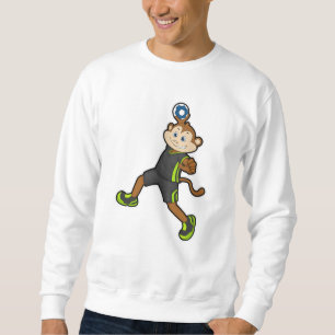 Affe beim Handballspieler mit Handball Sweatshirt