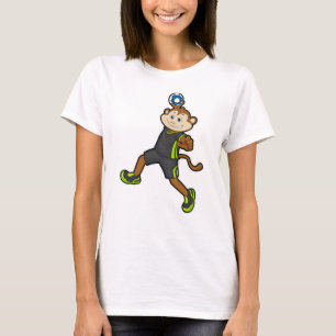 Affe beim Handballspieler mit Handball T-Shirt