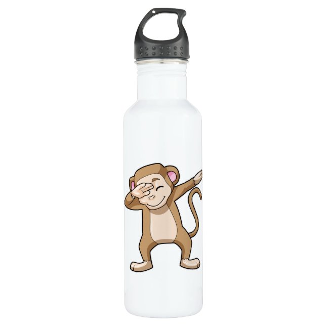 Affe beim Hip Hop Dance Dab Edelstahlflasche (Vorderseite)