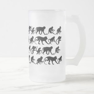 Affe-Bier-Glas Mattglas Bierglas