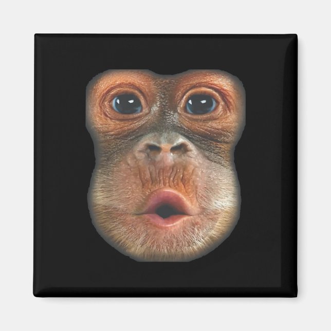 Affe bläst Bauch Gesicht  Magnet (Vorne)