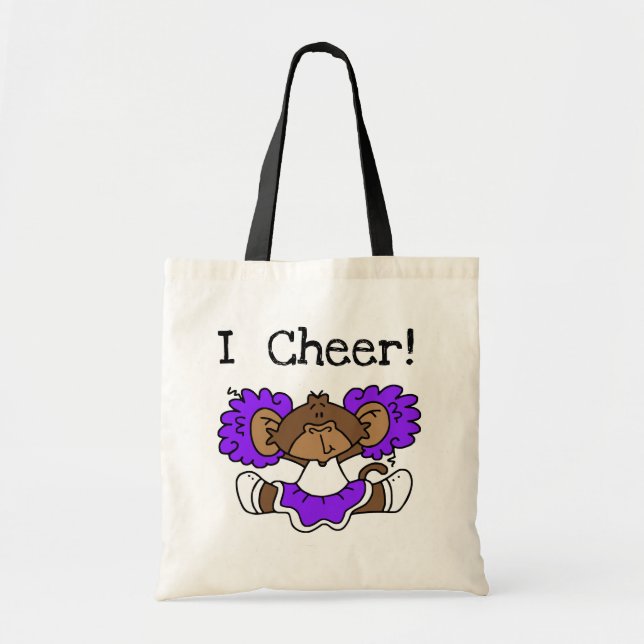 Affe-Cheerleader lila und weiß Tragetasche (Vorne)