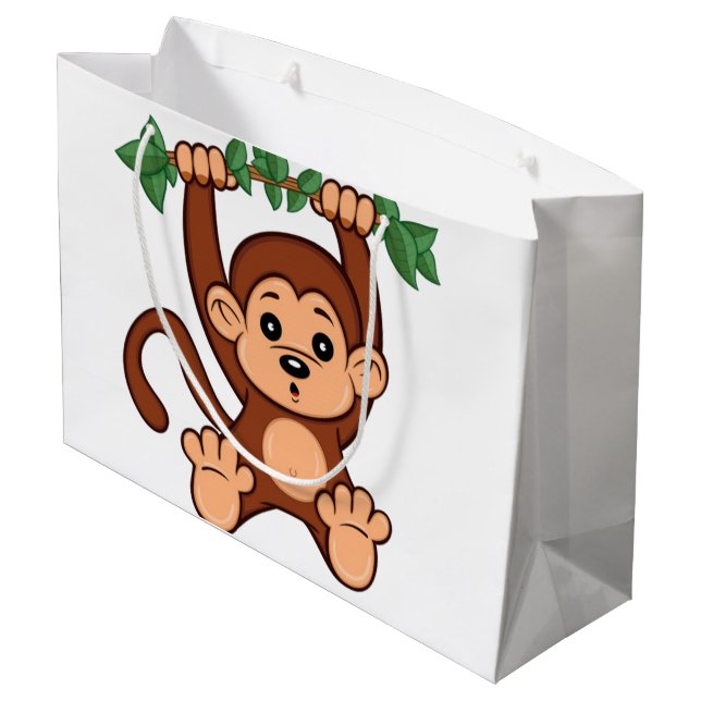 Affe, der gerade herumhängt große geschenktüte (Rückseite Schrägansicht)