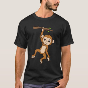 Affe, die sich auf den Affen der Zweigreife bewegt T-Shirt