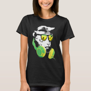 Affe DJ mit Kopfhörern und Sonnenbrille Party T-Shirt