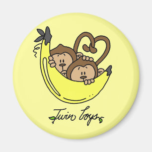 Affe-Doppeljungen-T-Shirts und Geschenke Magnet