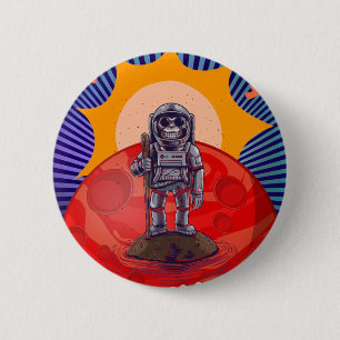 Affe erobert den roten Planeten Knopf Button