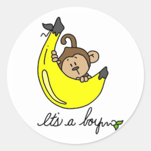 Affe Es ist ein Boy Tshirts und Geschenke Runder Aufkleber