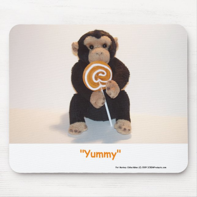 Affe essen einen üppigen Sauger-Maus-Matte Mousepad (Vorne)