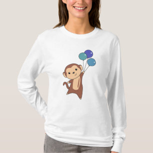 Affe fliegt mit Balloons oben süß T-Shirt