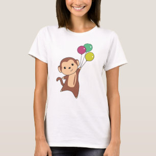 Affe fliegt mit Balloons oben süß T-Shirt