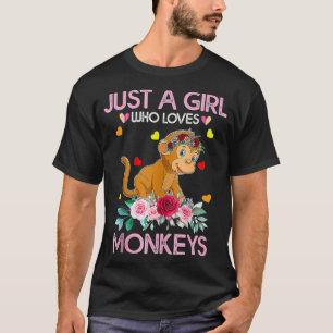 Affe für Frauen Kinder nur ein Mädchen, das Liebe T-Shirt