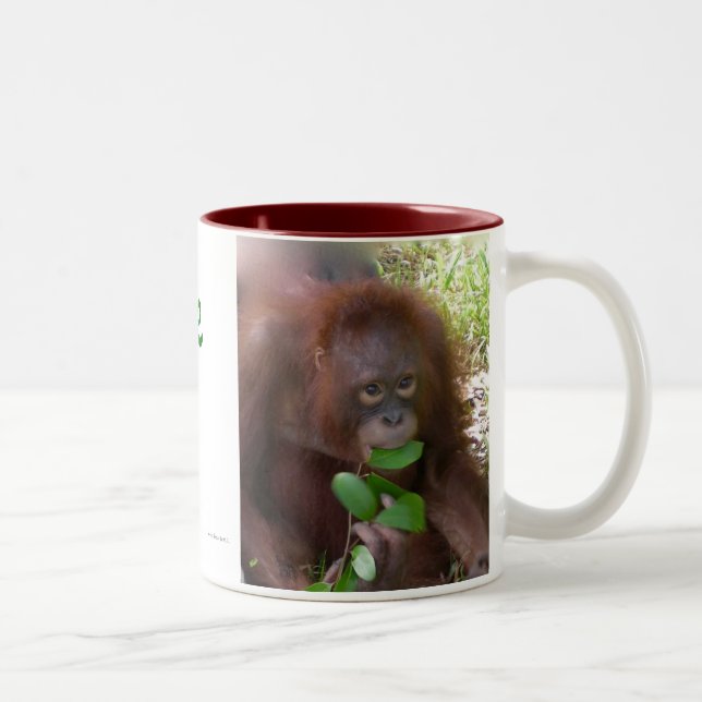Affe für Grün Zweifarbige Tasse (Rechts)