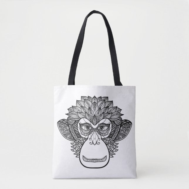 Affe-Gekritzel-Gesicht 2 Tasche (Vorderseite)