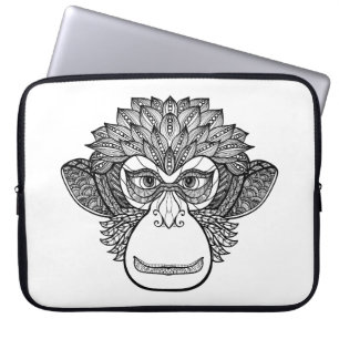 Affe-Gekritzel-Gesicht Laptopschutzhülle