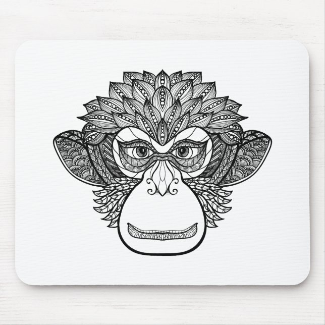 Affe-Gekritzel-Gesicht Mousepad (Vorne)