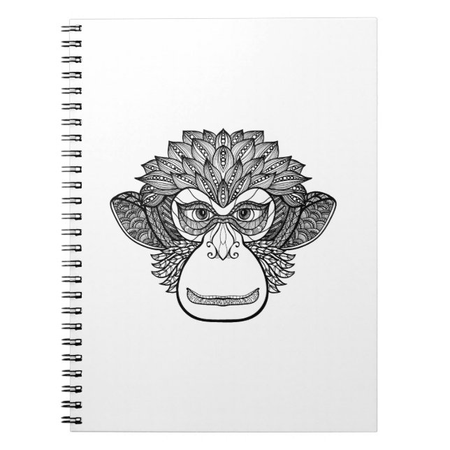 Affe-Gekritzel-Gesicht Notizblock (Vorderseite)