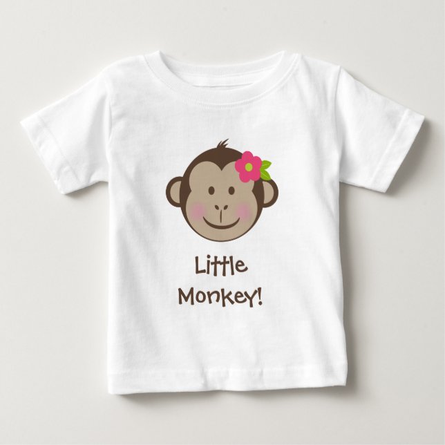 Affe Girl Face mit Blume Shirt (Vorderseite)