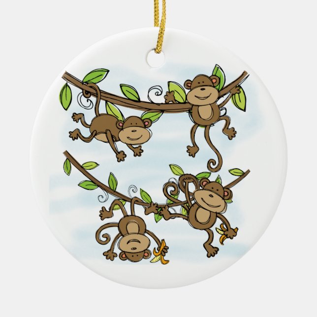Affe-Glanz Keramikornament (Vorne)
