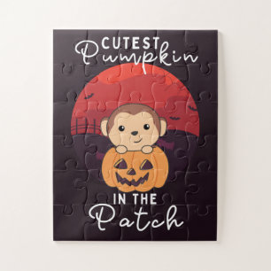 Affe glücklich Halloween Niedlicher Kürbis in den