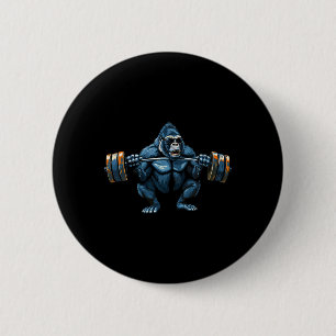 Affe Gorilla Bodybuilding Muskeln Fitness Fitnesss Button