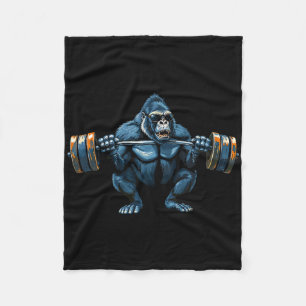 Affe Gorilla Bodybuilding Muskeln Fitness Fitnesss Fleecedecke