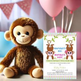 Affe He Monkey She Gender Reveal Party Einladung