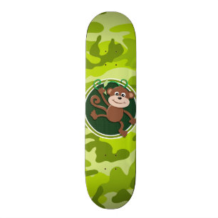 Affe; hellgrüne Camouflage, Tarnung Skateboard