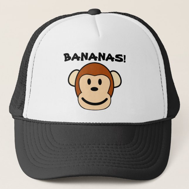 Affe-Hut-Bananen! Truckerkappe (Vorderseite)