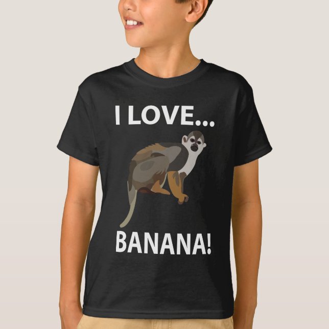 Affe I Liebe Banane Affen Kinder T-Shirt (Vorderseite)