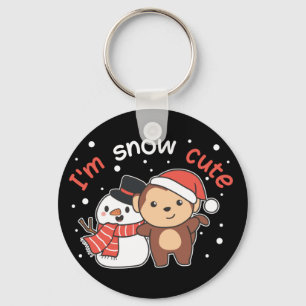 Affe I Liebe Sie Schnee viel Schneemann Puppen Sch Schlüsselanhänger