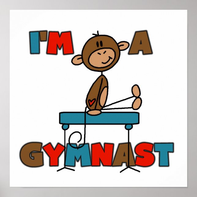 Affe Ich bin Gymnast Poster (Vorne)