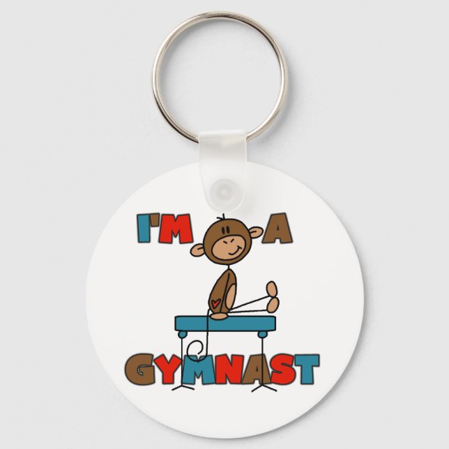 Affe Ich bin Gymnast-T - Shirt und Geschenke Schlüsselanhänger (Vorderseite)