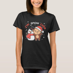 Affe ich bin Schnee Niedlich Snowman Snow Pun T-Shirt