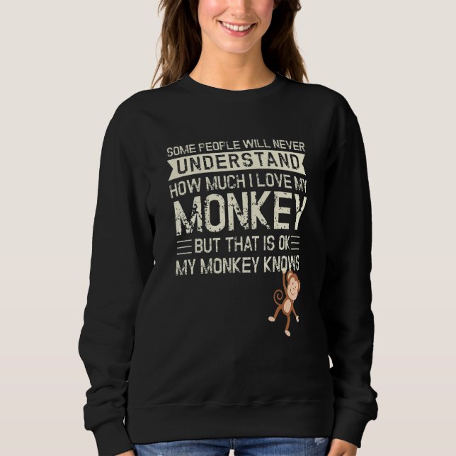 Affe ich mein Affe weiß ich Schimpanse Kinder Affe Sweatshirt (Vorderseite)