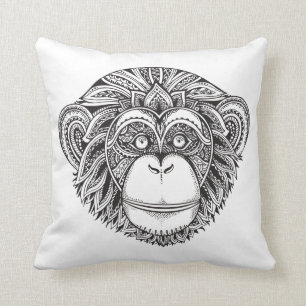 Affe Illustartion Gekritzel Kissen