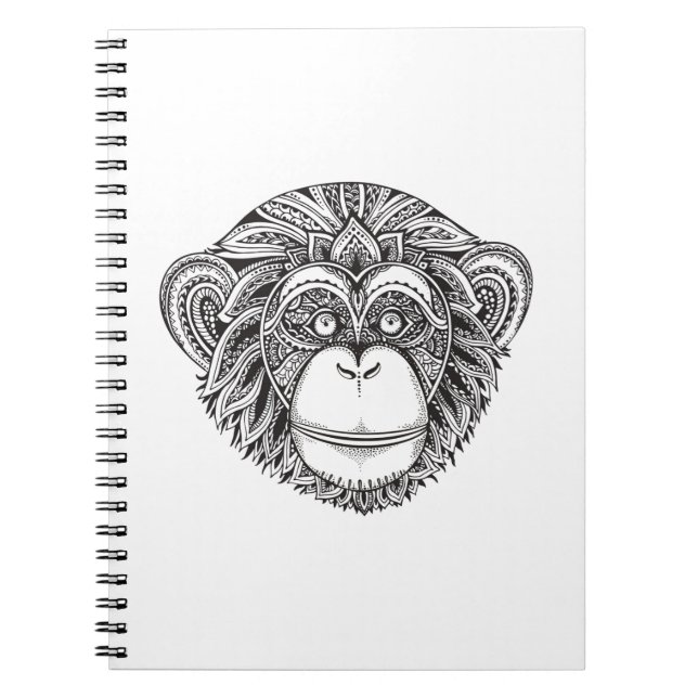 Affe Illustartion Gekritzel Notizblock (Vorderseite)