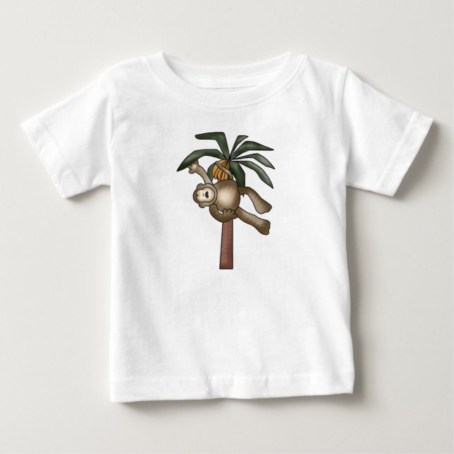 Affe im Bananen-Baum Baby T-shirt (Vorderseite)