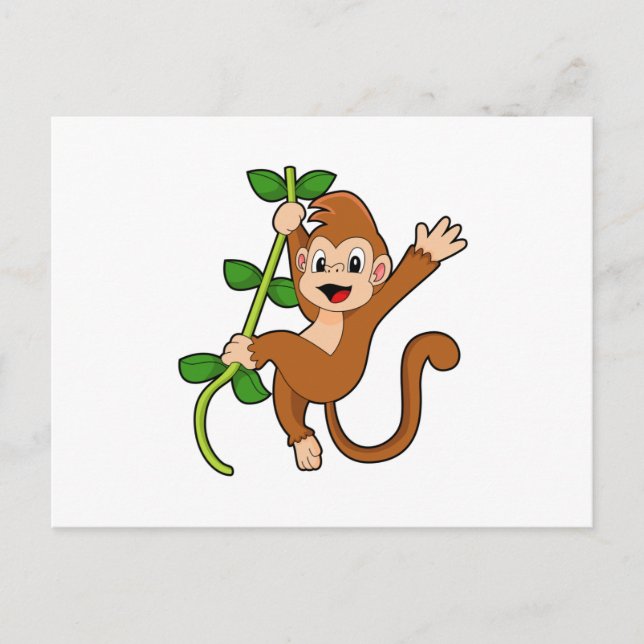 Affe im Dschungel Postkarte (Vorderseite)