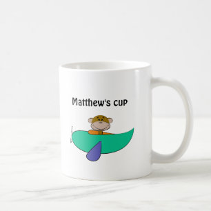 Affe im farbenfrohen Flugzeug Kaffeetasse