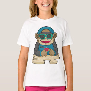 Affe im Poker mit Poker-Karten & Sonnenbrille T-Shirt