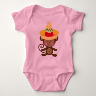 Affe im Sombrero-Geschenk Baby Strampler