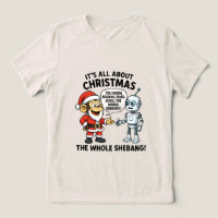 Affe im Weihnachtsmann-Kostüm lustiges T-Shirt